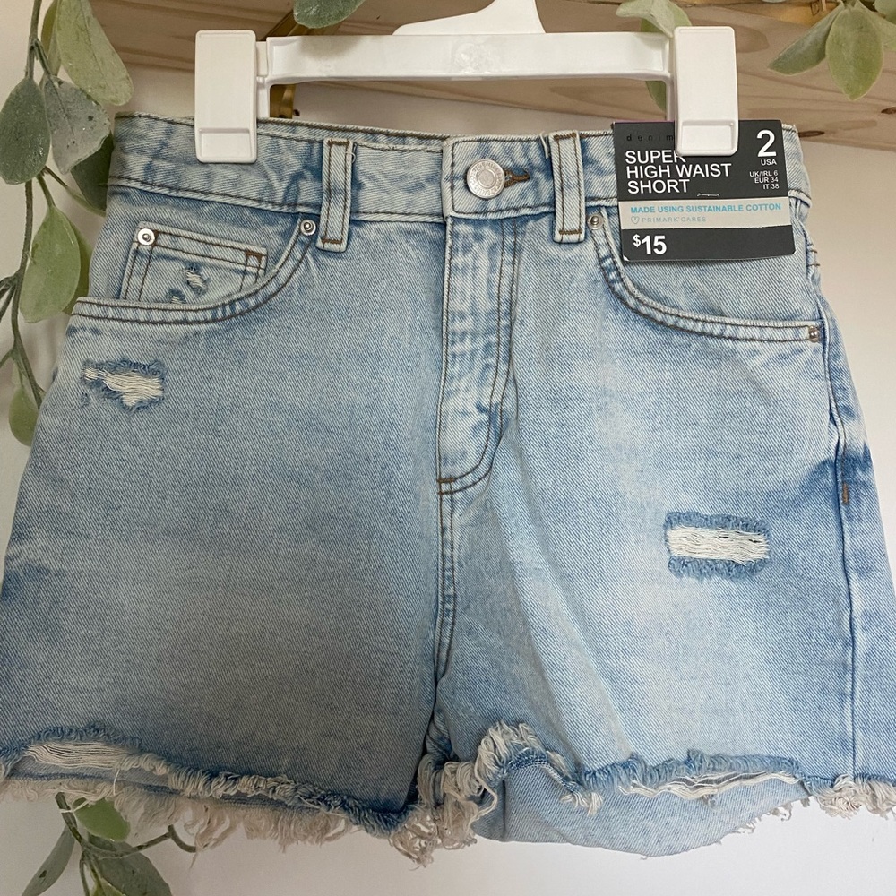 High waisted jean shorts